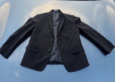 Van Heusen Boys Blazer Jacket Size 8 Husky Black 2-Button FLEX Suit Coat