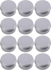 0.5 Oz Aluminum Tin Jar 15 Ml Screw Lid round Container for Cosmetic, 12 Pack