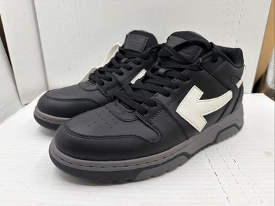 Off-White Out Of Office Sneakers Black/White Arrow Logo Rubber Sole Size 11.5