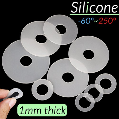 #ad 1MM THICK WHITE SILICONE HIGH TEMP FLAT RING RUBBER WASHER SEAL GASKETS $97.63