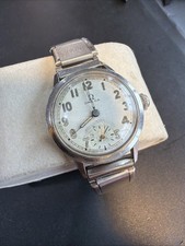 BK47 VTG Classic Military Style Omega Mens 30mm Case Watch Mechanical For Repair