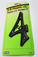 Number 4  Hy-Ko 3D 4" Black Plastic "4" House Number   3-D part  29/4