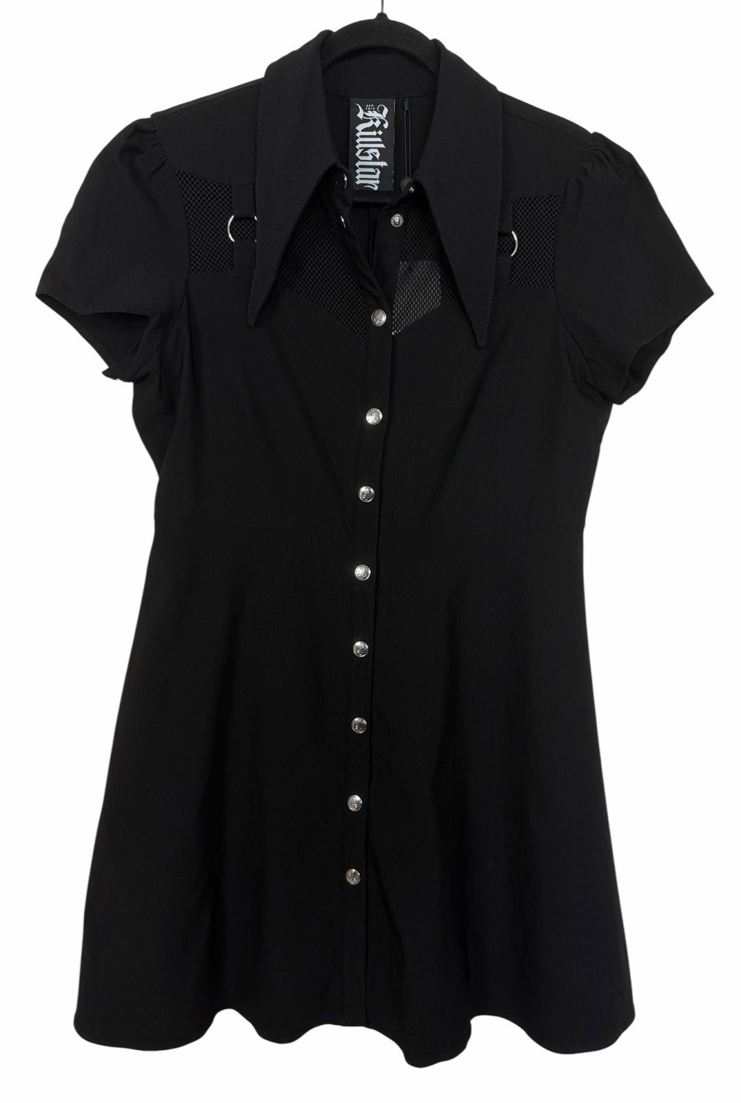 NWT Killstar Jovana Collar & Ring Mini Dress Black Goth Size XL