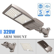 DLC 320W LED Parking Lot Light 44,800Lm Commercial Outdoor Shoebox Street Light