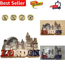London Metal Fridge Magnet - Silver Coloured/Eye/Tower Bridge/Big Ben/St. Pau...