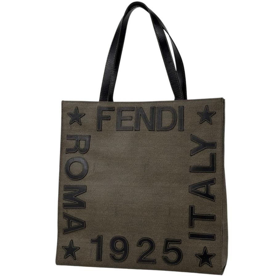 FENDI 1925 Tote Bag Shoulder Bag 45426 Coated Canvas Brown #BS1657
