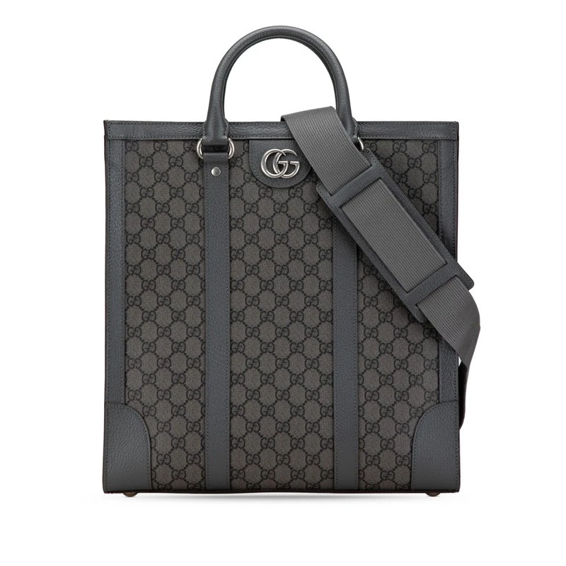 Sac bandoulière Gucci Ophidia GG Supreme Medium 2 voies cuir PVC gris