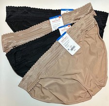 NWT 4 Warner's No Pinching No Problems Bikini Panties 5509 Black/Tan Size 8/XL