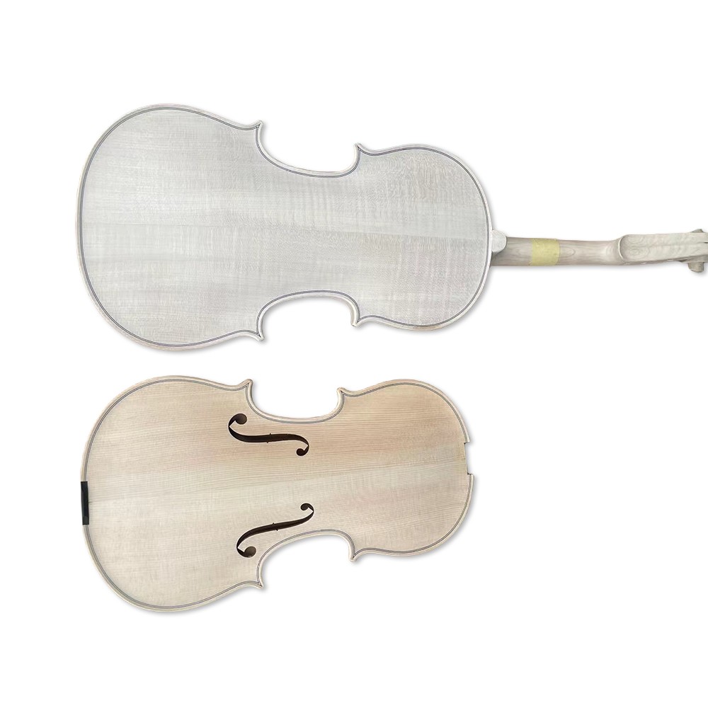 Unfinished Violin 4/4 DIY Flame Maple Violin Hand Made Spruce Top Not Glued New