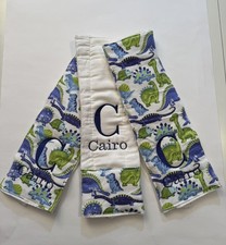 Baby Blue Boy Burp Cloths PersonalizedBlank Dinosaurs