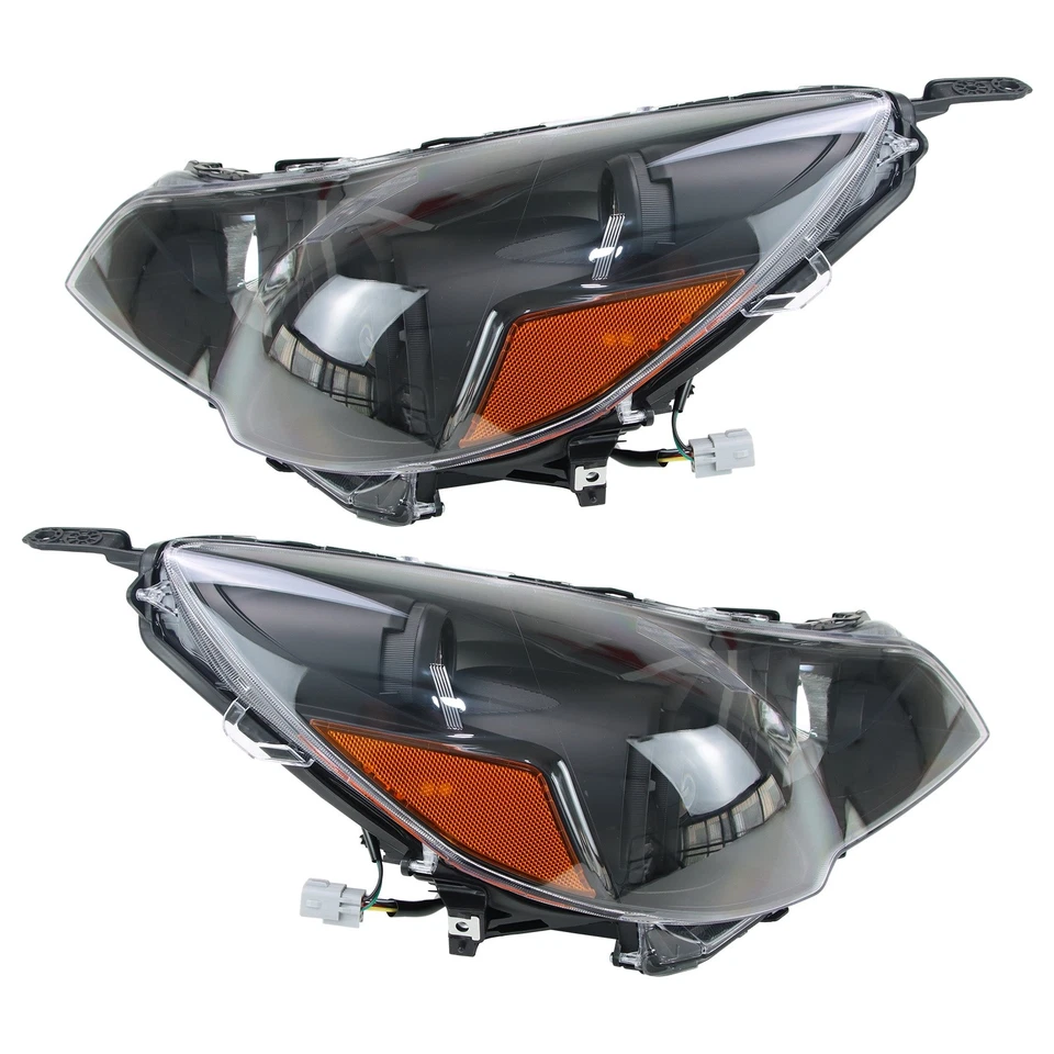 Pair Headlights Assembly For 2010-2014 Subaru Legacy Black Housing w/Bulbs - Imagem 4 de 4