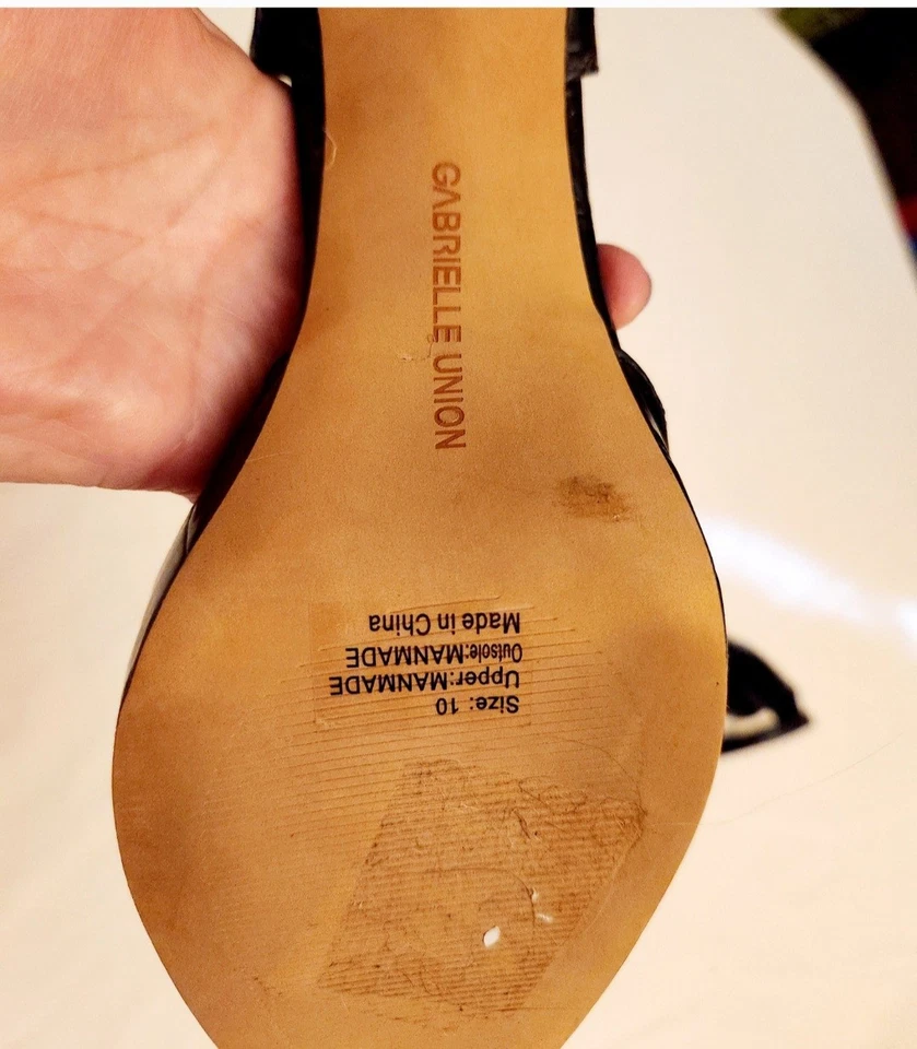 Gabrielle Union "Hazel" Tacones Negros Plataforma Eslinga, Talla 10, Nuevos Foto 3 de 4