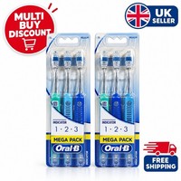 Oral-B Indicator 1-2-3 Medium Toothbrushes x6 Mega Pack 2 Packs - Brand New