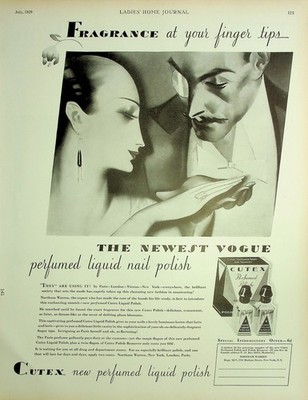 Original 1929 Vintage Health & Beauty Ad: The Newest Vogue perfumed liquid nail