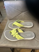 Sandali infradito donna Clarks Cloudsteppers verde lime fiore taglia 9