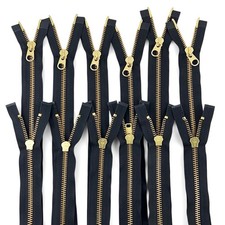 YKK 10 36" Brass Metal Extra Heavy Duty Separating Jacket Zipper Black LOT of 6