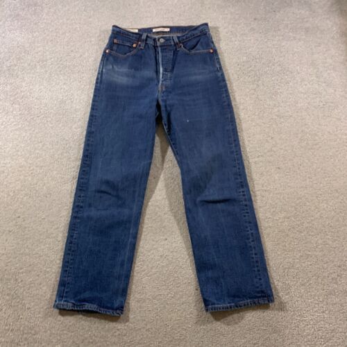 LEVI'S Ribcage Jeans femme (taille 30 pouces) (jambe 29 pouces) coupe droite bleu - Photo 1 sur 13