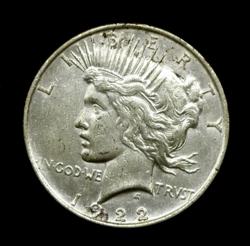 1922 Peace Silver Dollar Coin Almost Uncirculated (B92)