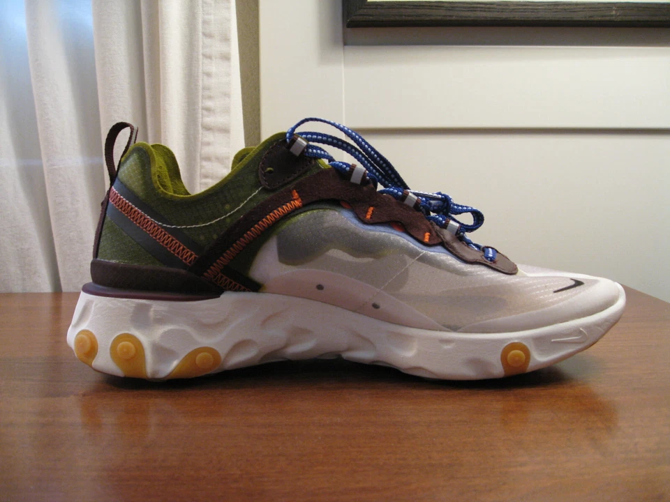 NIKE REACT ELEMENT 87 “MOSS”/BLACK EL-DORADO MEN US SIZE 8.5 - Image 2 of 4