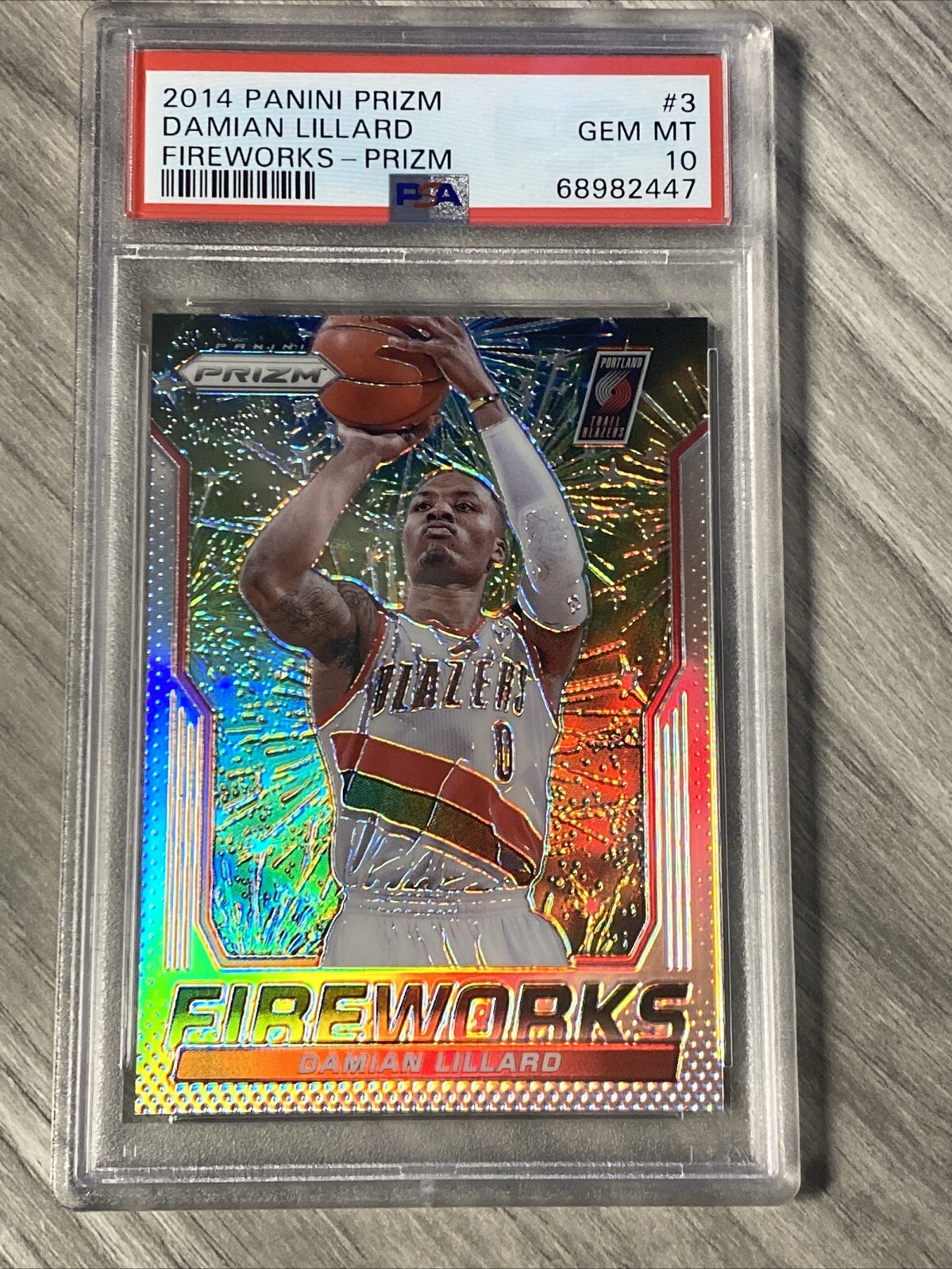 Psa 10 Damian Lillard 2014 Panini SILVER PRIZM fireworks INSERT #3 SET BREAK!!