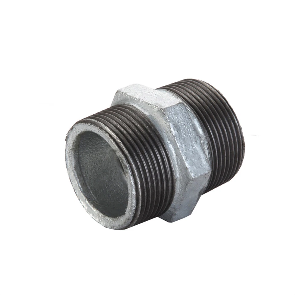 Hex Nipple Galvanized Steel Malleable Iron Pipe Fitting BSP 1/2-3" Thickening - Image 3 of 4