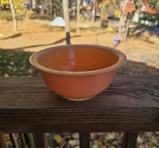 Pyrex #322 1 Liter Peach Outside & Orange Inside With Clear Bottom Mixing Bowl