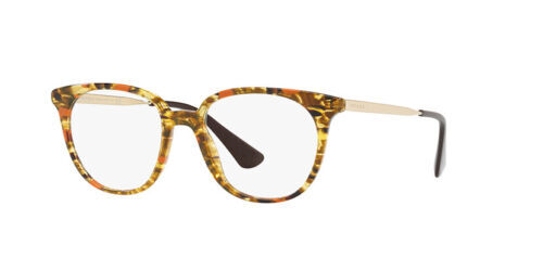 Bulova Eyeglasses Frame Brown Rectangle Trapani Orange Full 