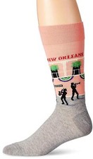 Hotsox Mens New Orleans Socks, Peach, 1 Pair, Mens Shoe 6-12.5
