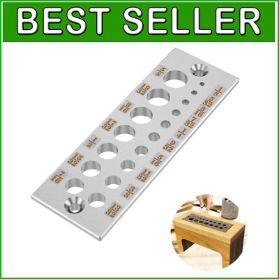 Ergonomic A2 Steel Dowel Plate: 17 Sizes from 1/8'' to 5/8'' for Precision Cuts