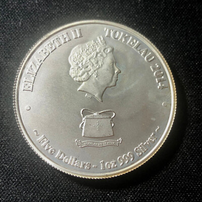 2014 Kakahi Yellowfin Tuna Tokelau $% Dollar .999 1 Ounce Silver