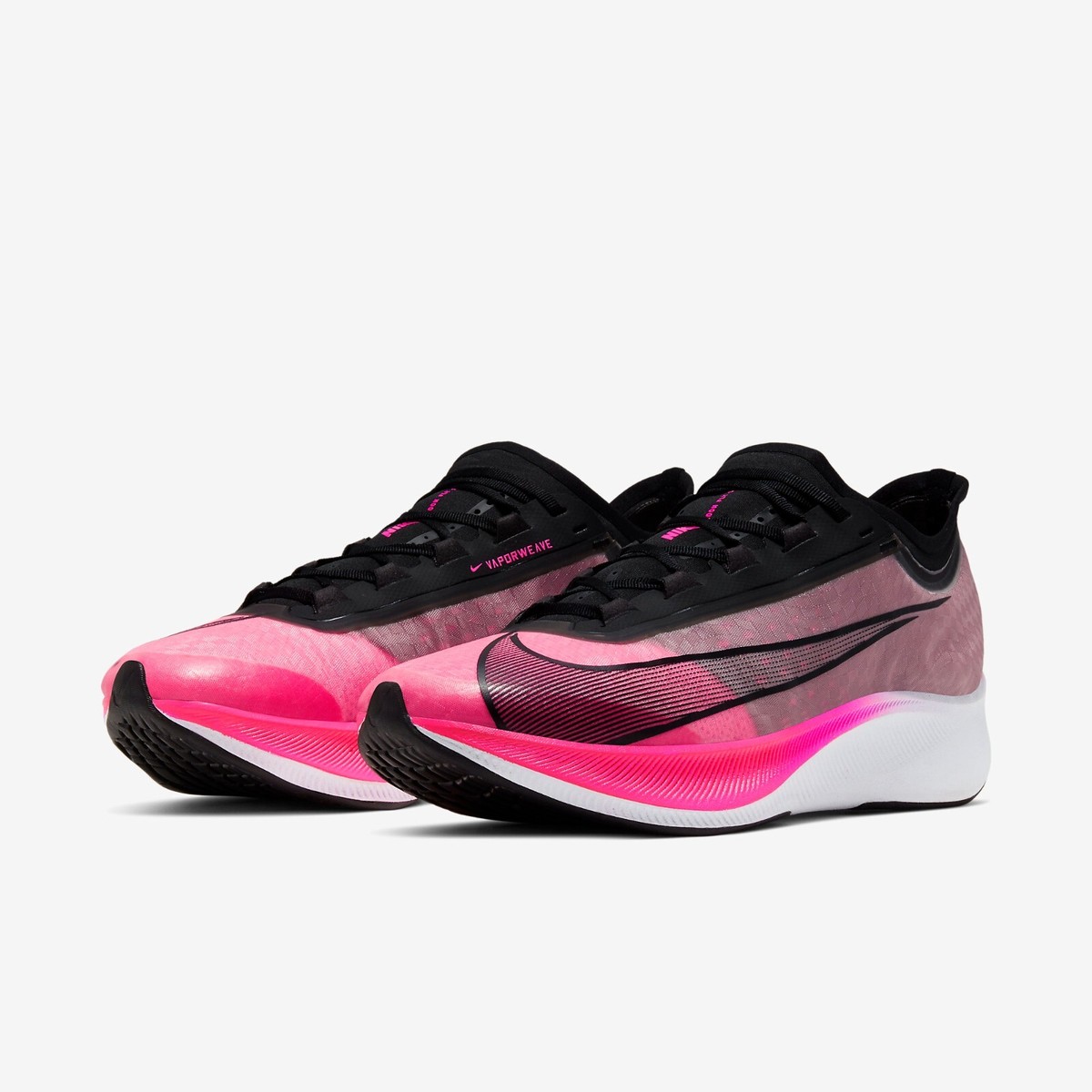 Mens Nike Zoom Fly 3 Pink Blast Black Grey VaporWeave Mens Nike Zoom Fly 3 Pink Blast Black Grey VaporWeave