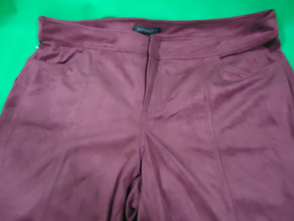 Pantalones elásticos de gamuza MYNT 1792 Plus para mujer - talla 24W - color borgoña Foto 4 de 4