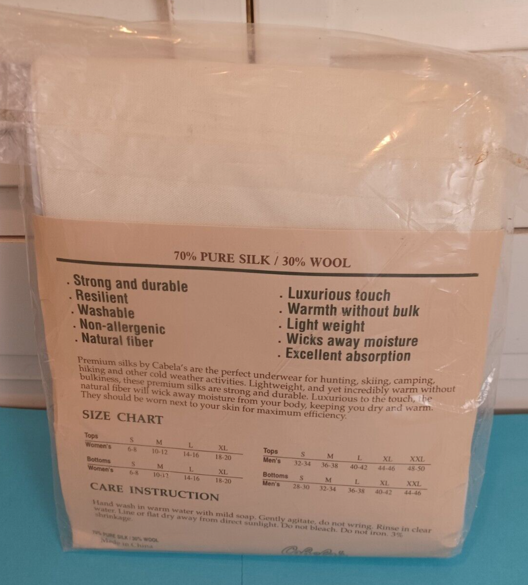Cabela's,World Foremost Natural Fiber,Silk Underwear,XXL,70 Pure Silk