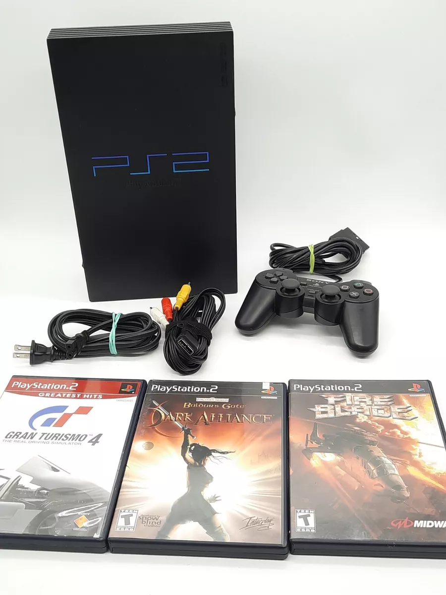 Sony PlayStation 2 PS2 Fat Console System Complete Bundle 2 Controllers 2  Games