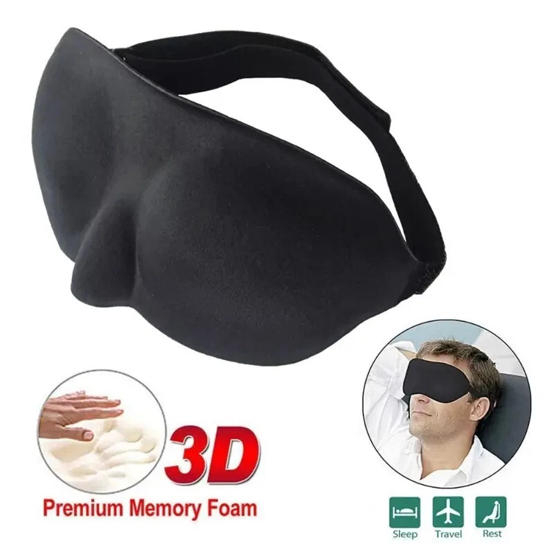2 Pack Travel 3D Eye Mask Sleep Soft Padded Shade Cover Rest Relax Blindfold - Image 2 of 4