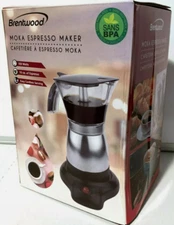Brentwood Moka 6 Serving Cordless 550 Watt 10 oz Espresso Maker