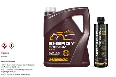 5L MANNOL Motoröl ENERGY PREMIUM 5W-30 Inkl. Reiniger Motor Flush Professional