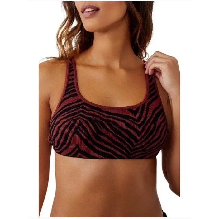 Bralette para mujer Intimately Free People estampado de cebra con tiras en la espalda L/XL NUEVO CON ETIQUETAS Foto 3 de 4