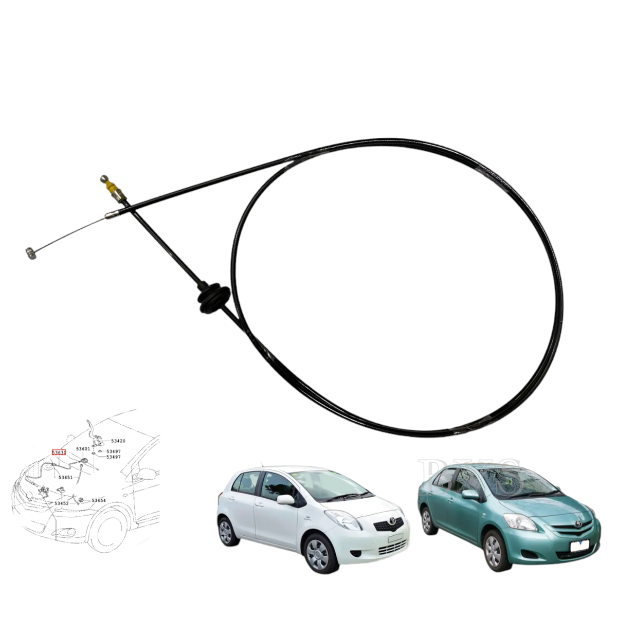 HOOD BONNET CABEL LOCK CONTROL RELEASE FOR 2007-2013 TOYOTA YARIS