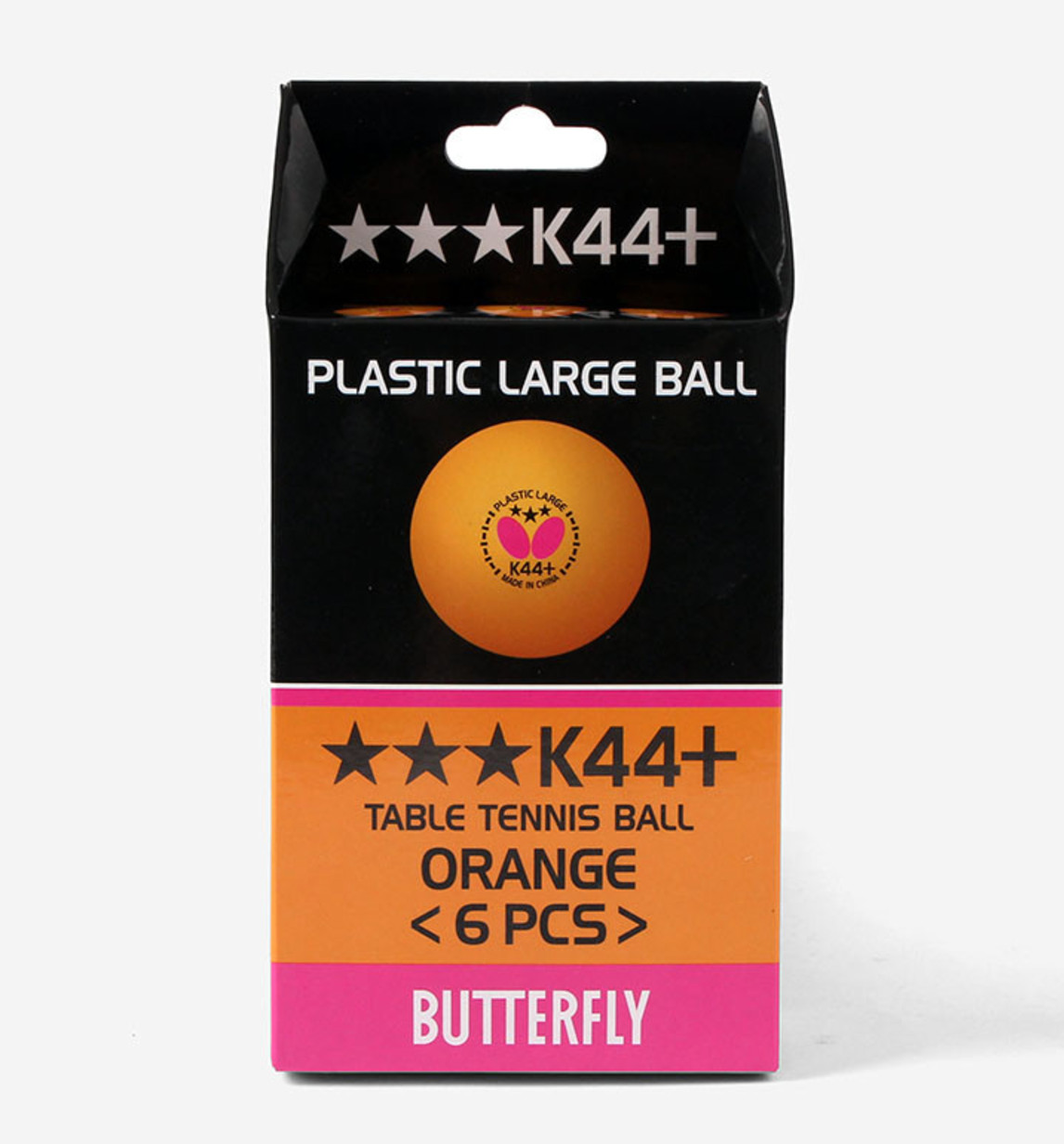 Бабочка 3 Звезды K44 Мяч для настольного тенниса 6шт Ракетка Пластиковый мяч Желтый NWT 5290₽
