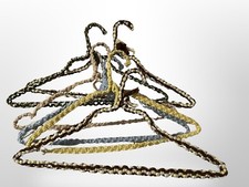 Vintage 6 Hand Crochet Covered Wire Clothes Hangers BOHO Hippie Multicolored