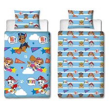 Paw Patrol Single Duvet Cover Set Children's Reversible Bedding Clouds Cool