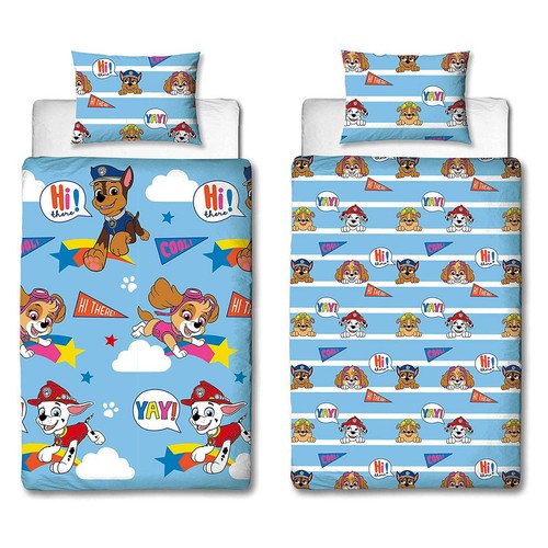 Housse De Couette Réversible Nuages Et Arc-en-ciel - Double 200x200 Cm, Coton Polyester, Kids Club