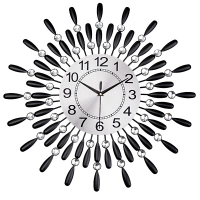 60 cm Diamant Perlen Kristalle Quarz Schmuck Wanduhr Wohndeko Wohnzimmer
