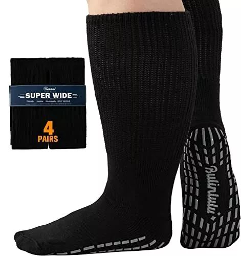 2 Pack - Extra Wide Edema Diabetic Socks for Men and Women