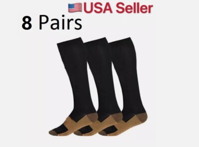 (8 Pairs) Compression Socks Stockings Graduated Support Men's Women's S-XXXL