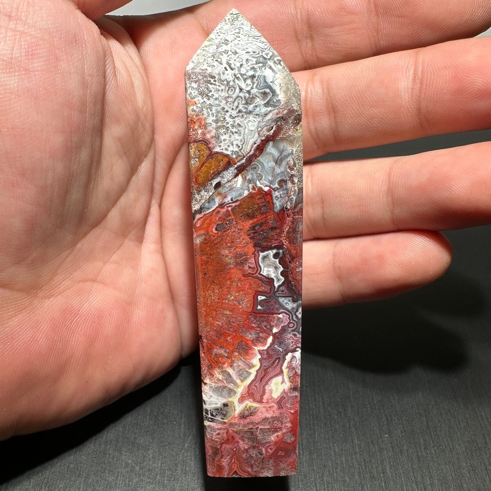 Natural Mexican agate Obelisk Quartz Crystal tower Point reiki decor eBay