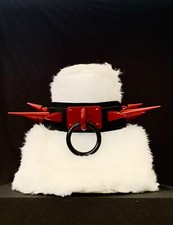 Punk spiked collar red spiked collar for teens and adults alt accesories fashion