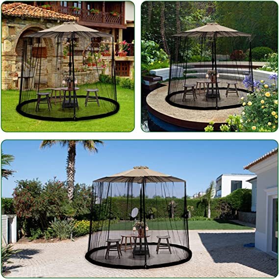 9/10ft Umbrella Table Screen Cover Outdoor Patio Mosquito Bug Insect
