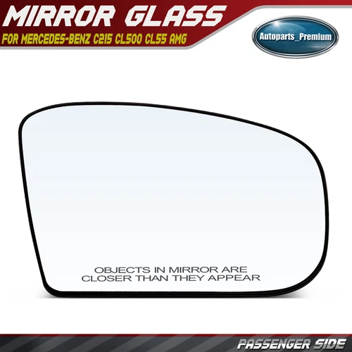 Passenger Mirror Glass w/ Heated for Mercedes-Benz C215 CL500 CL55 AMG W220 S500